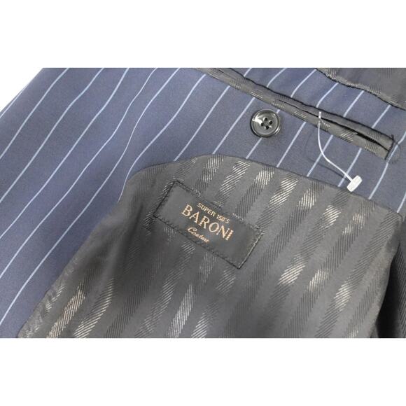 Baroni Super 150"s Striped Jacket Blazer 100% Wool 2 Button Mens Sz 41 L - Picture 12 of 12